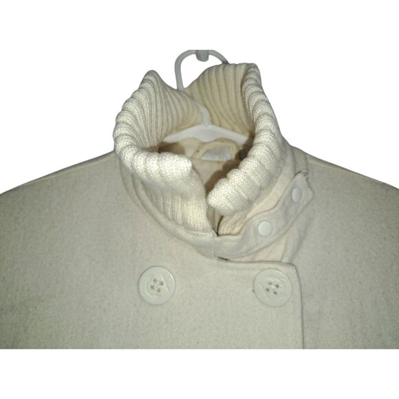 5.7.9. Womens Ivory Wool Blend Button Coast Medium Chic and Cozy - Picture 3 of 9
